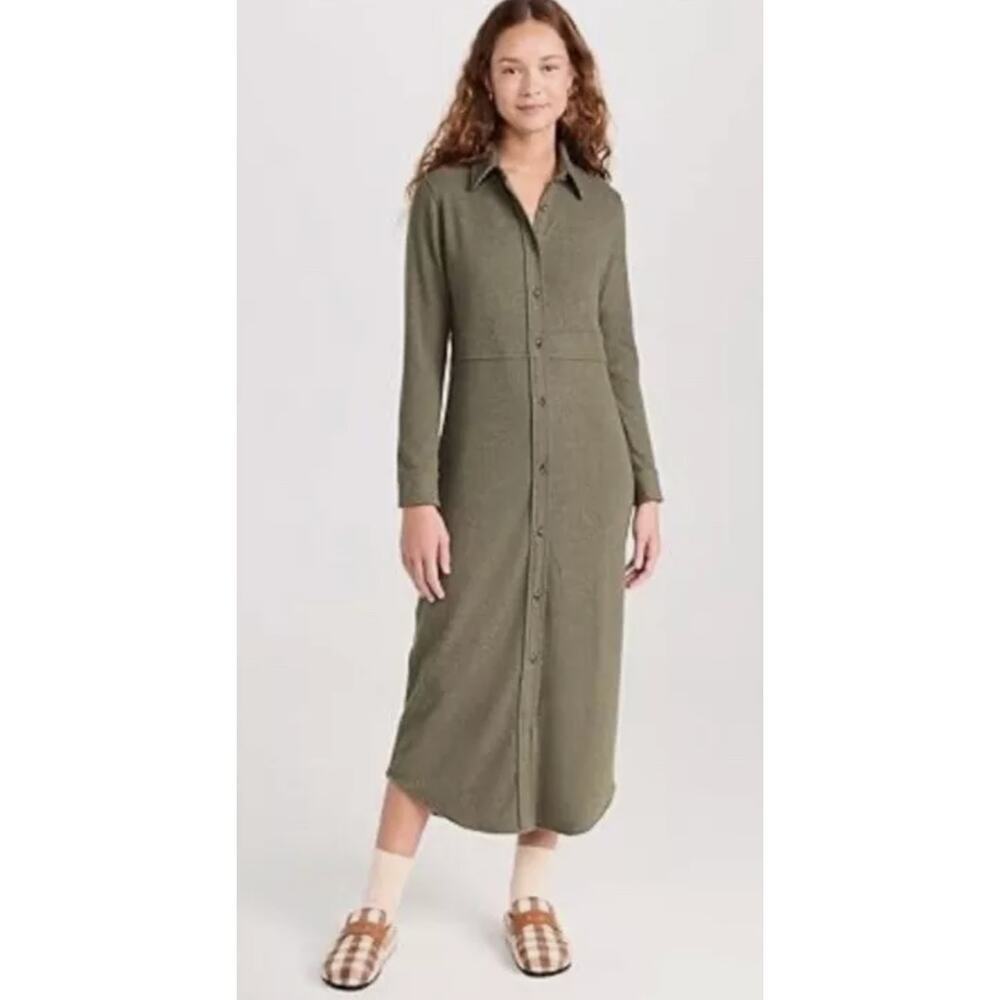 NWT Faherty Olive Green Legend Sweater Long Maxi Dress Size M